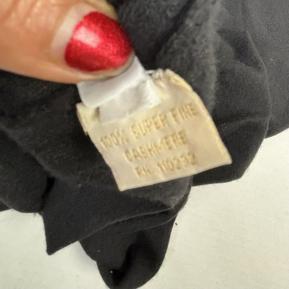 Naeem Khan 100% Fine Cashmere Sweater Women’s XL V-Neck Black Beaded Pom EUC - Picture 7 of 11